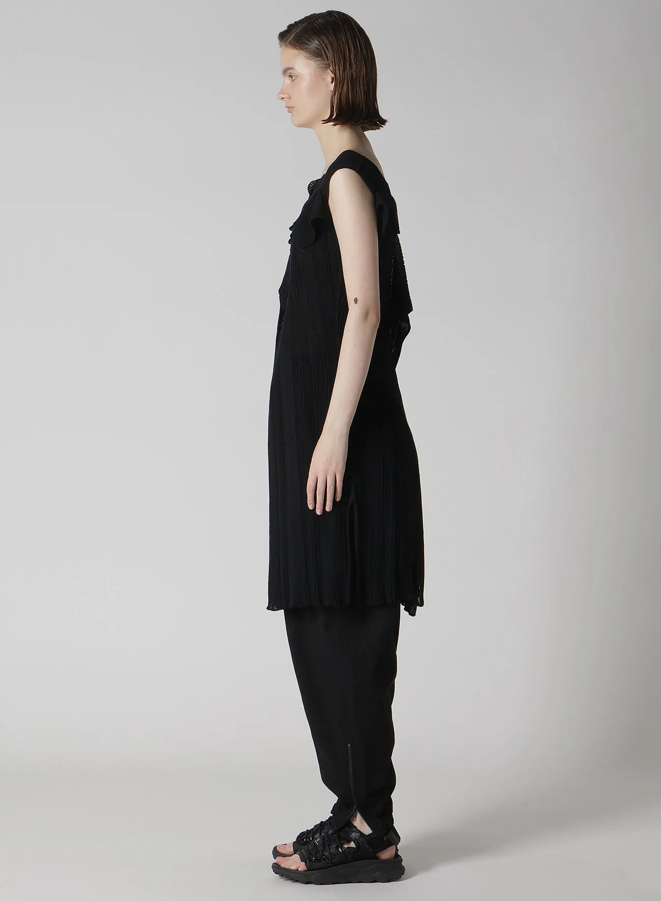 12G2P RANDOM THIN RIB ASYMMETRIC LONG DRESS