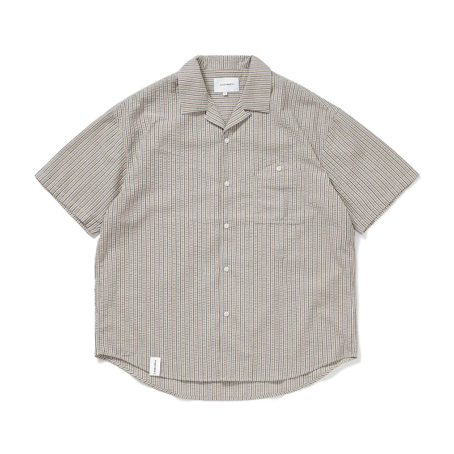 714street オープンカラーストライプシャツ 714ST085