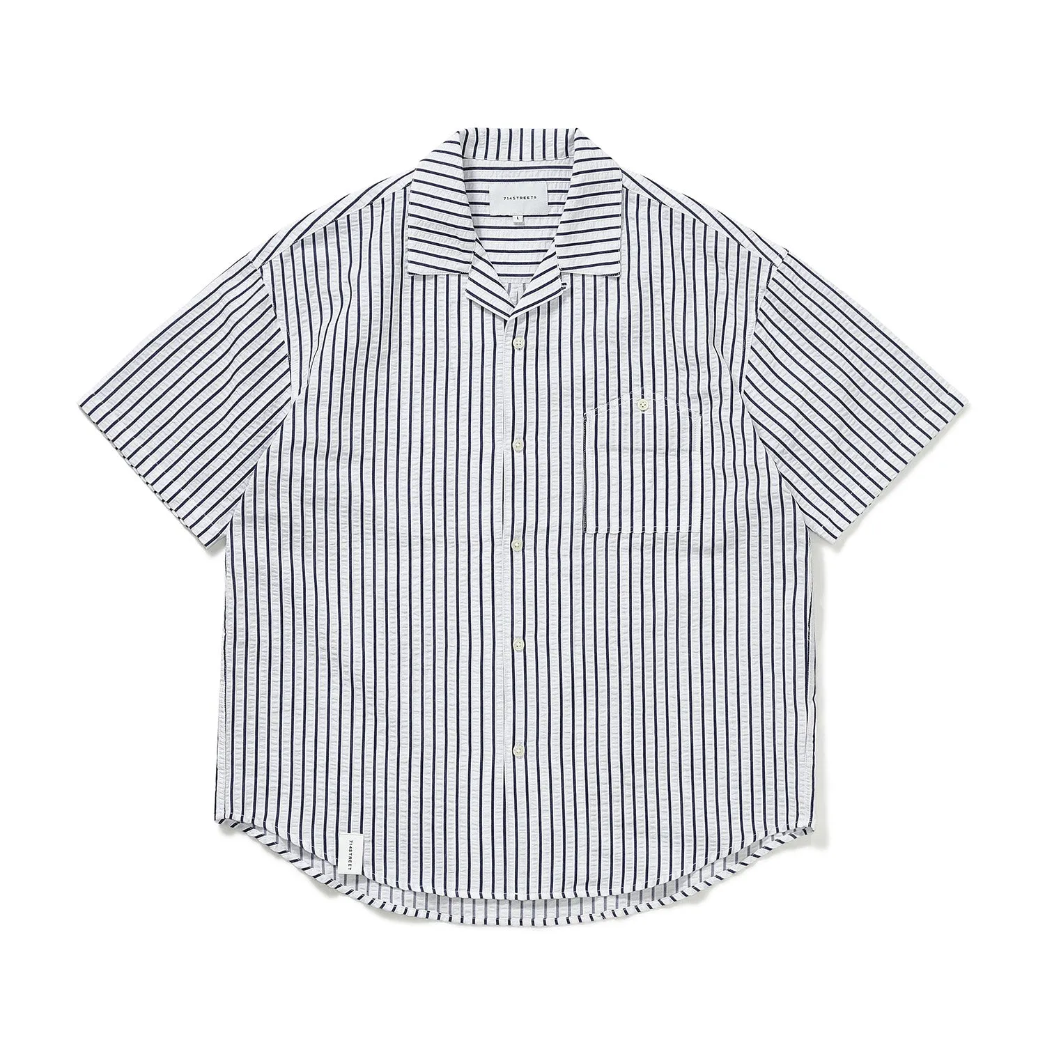 714street オープンカラーストライプシャツ 714ST085