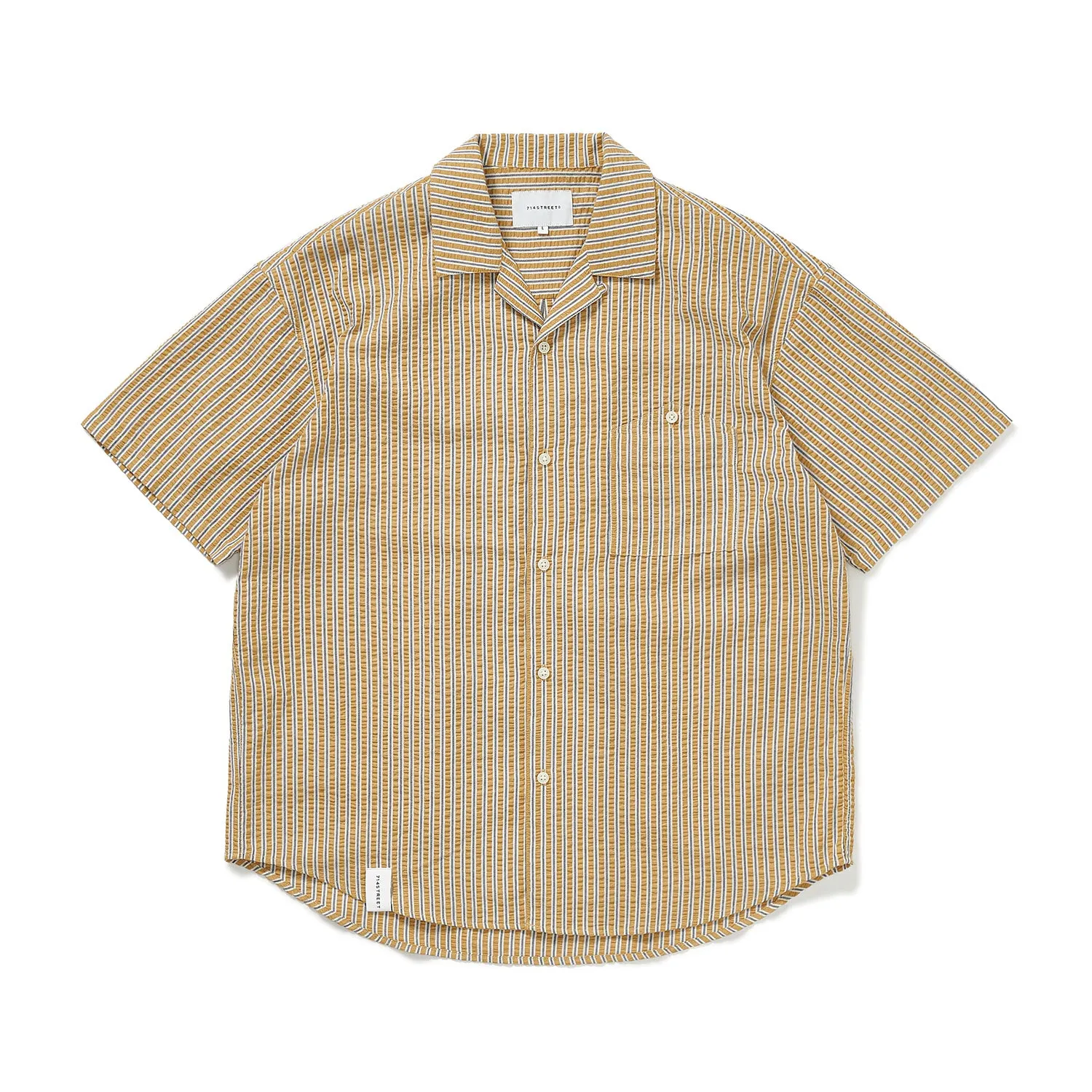 714street オープンカラーストライプシャツ 714ST085