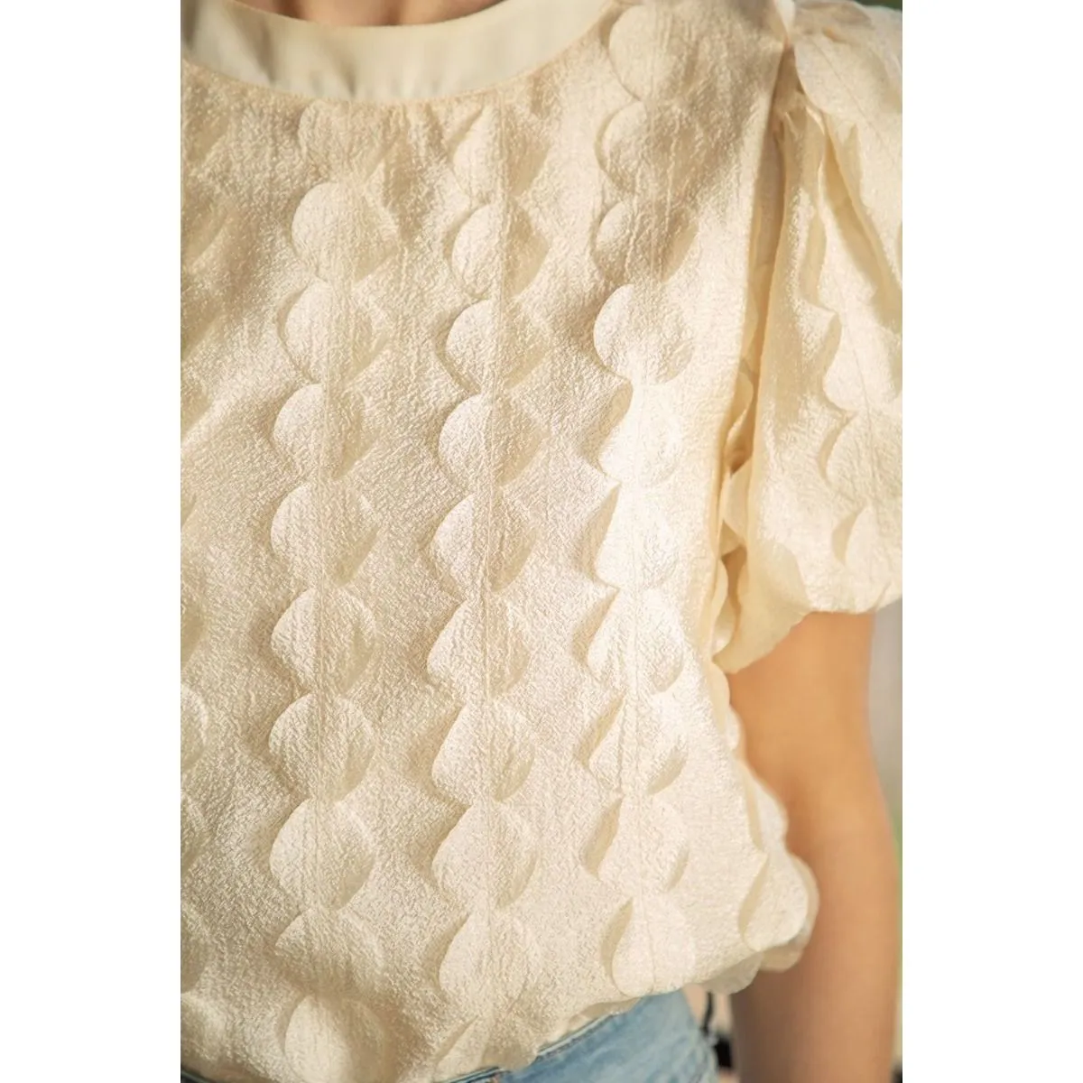 Addison Polka Dor Textured VOY Top