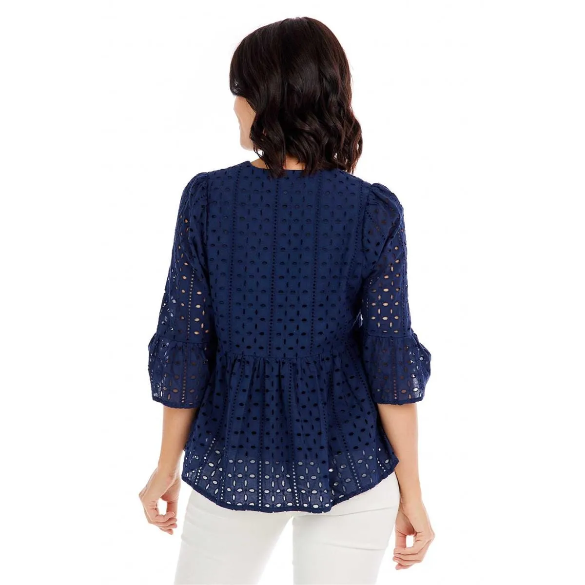 Ana Eyelet Top by Mud Pie