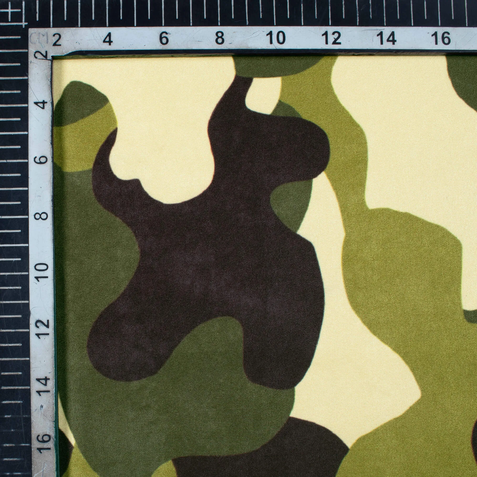Army Green And Black Camouflage Digital Print Ultra Premium Butter Crepe Fabric
