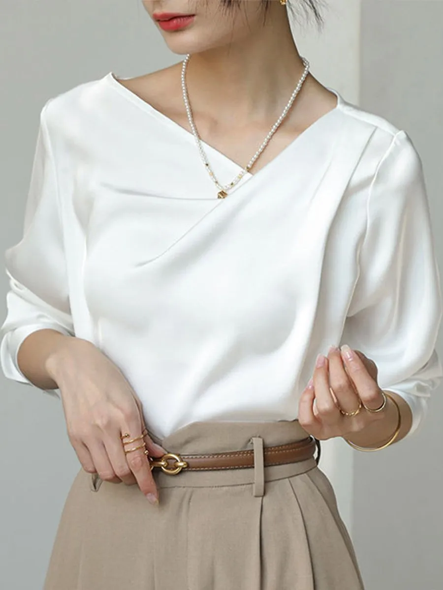 Asymmetrical Neckline Blouse