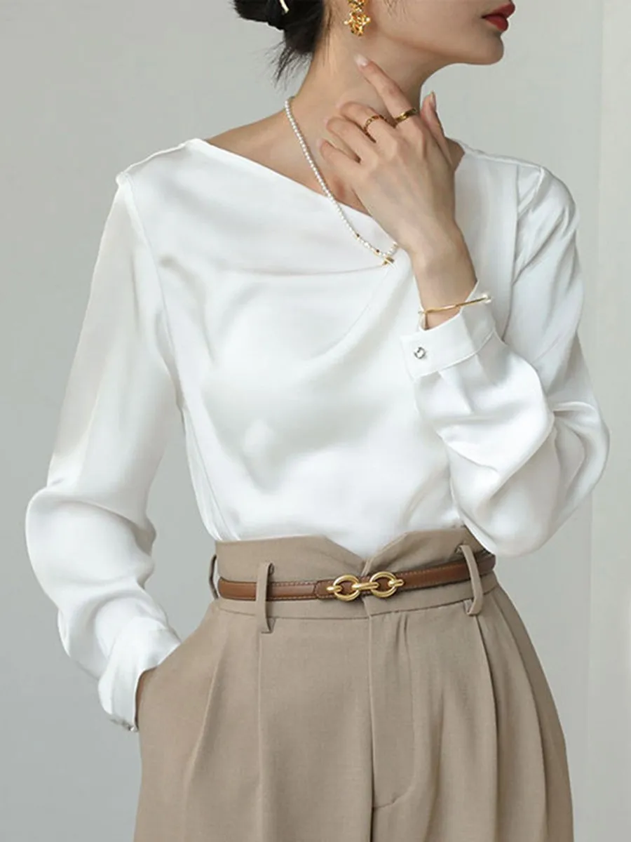 Asymmetrical Neckline Blouse