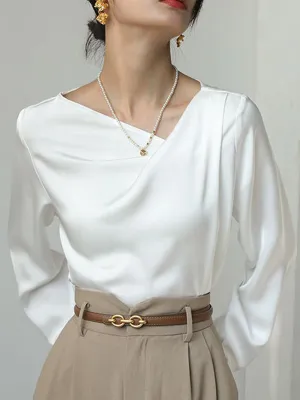 Asymmetrical Neckline Blouse