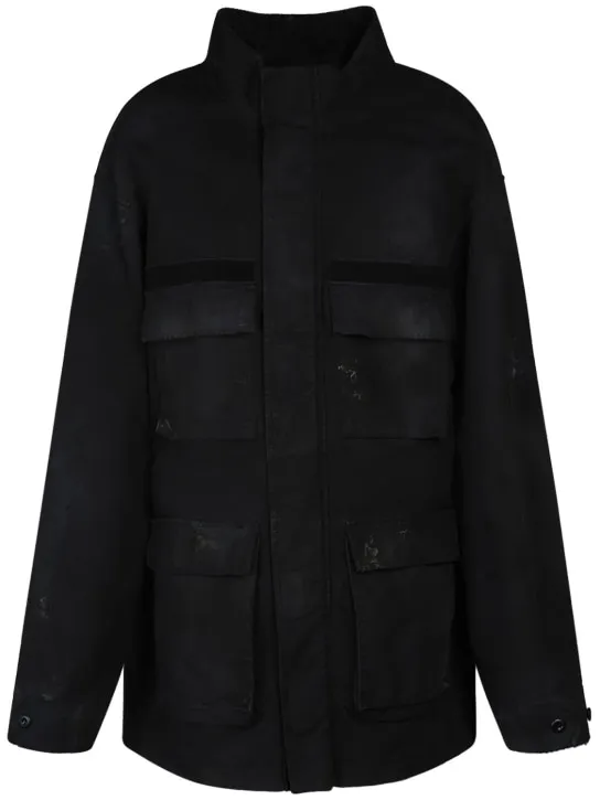 Balenciaga   Double front cotton military parka 