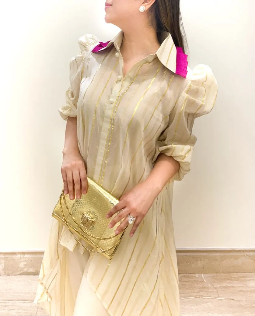 Beautiful Designer Summer Special Cotton Self Golden Salwer Suite