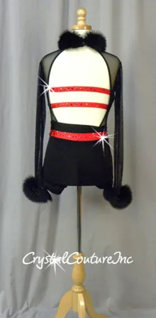 Black Biketard and Bra Top - Swarovski Rhinestones