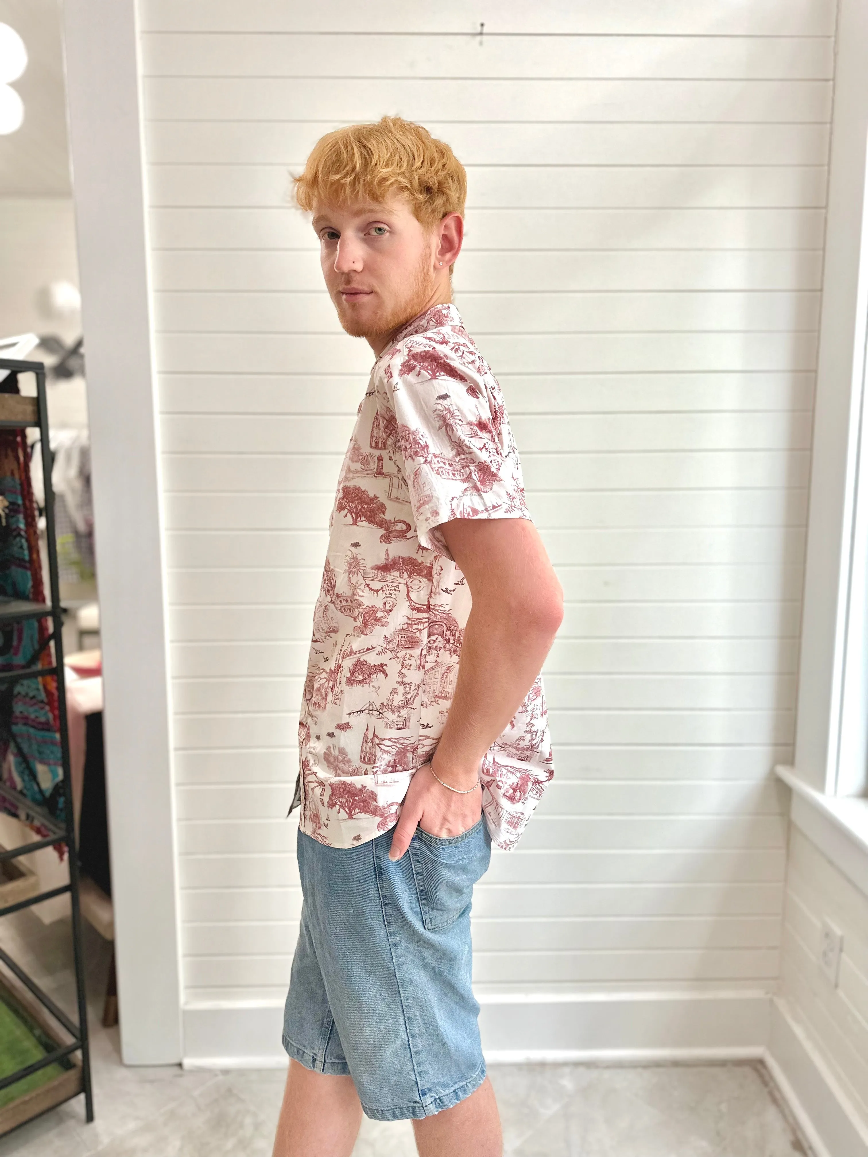 Blank Canvas Button up- Savannah Toile