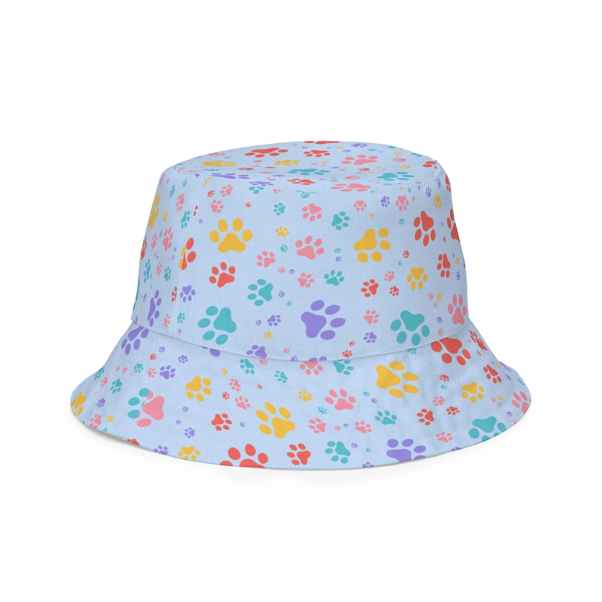 Blue Paws x Rainbow Paws Reversible bucket hat