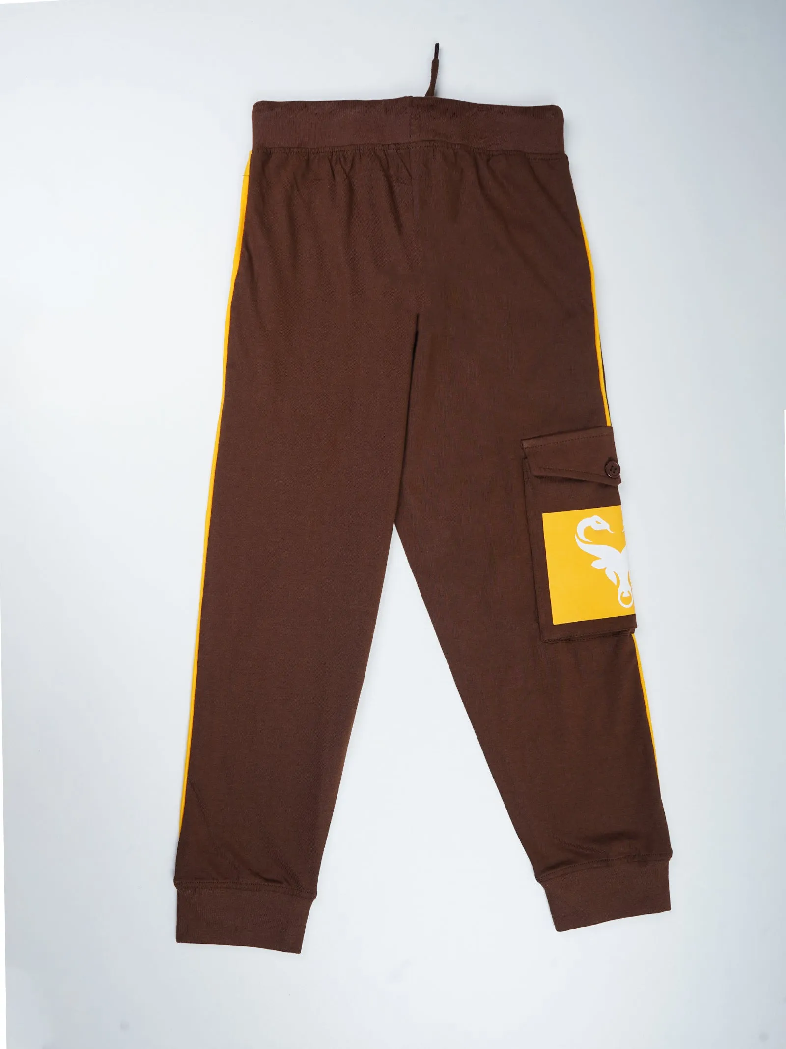 Boys Cotton Gothify Printed Cargo Track Pant