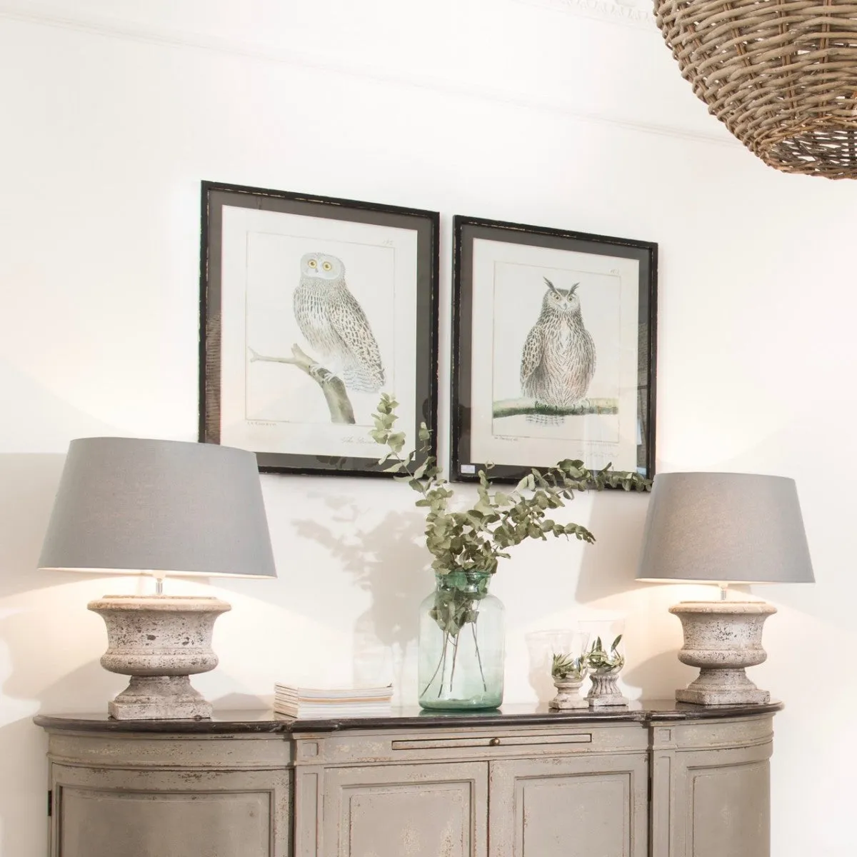 Brookby Set Of Two Framed Owl Wall Art 73cm