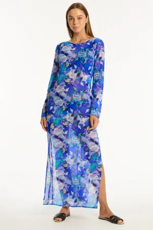 Cascade Mesh Long Dress