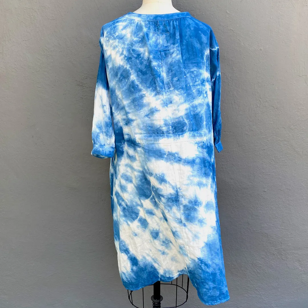 Celeste Dress in Blue | Organic Cotton Double Gauze | Ripple