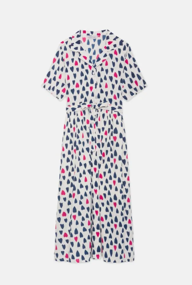 Compania Fantastica Heart Print Midi Dress