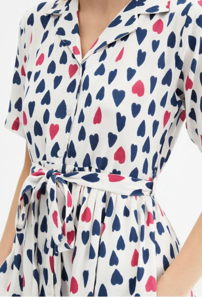 Compania Fantastica Heart Print Midi Dress