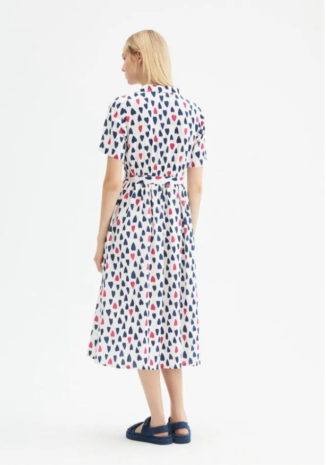 Compania Fantastica Heart Print Midi Dress