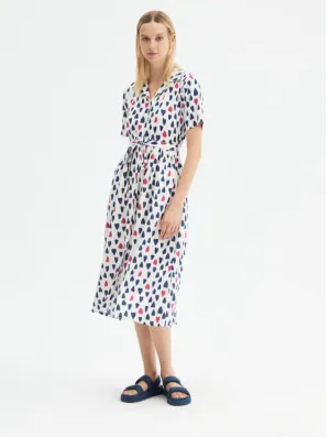 Compania Fantastica Heart Print Midi Dress