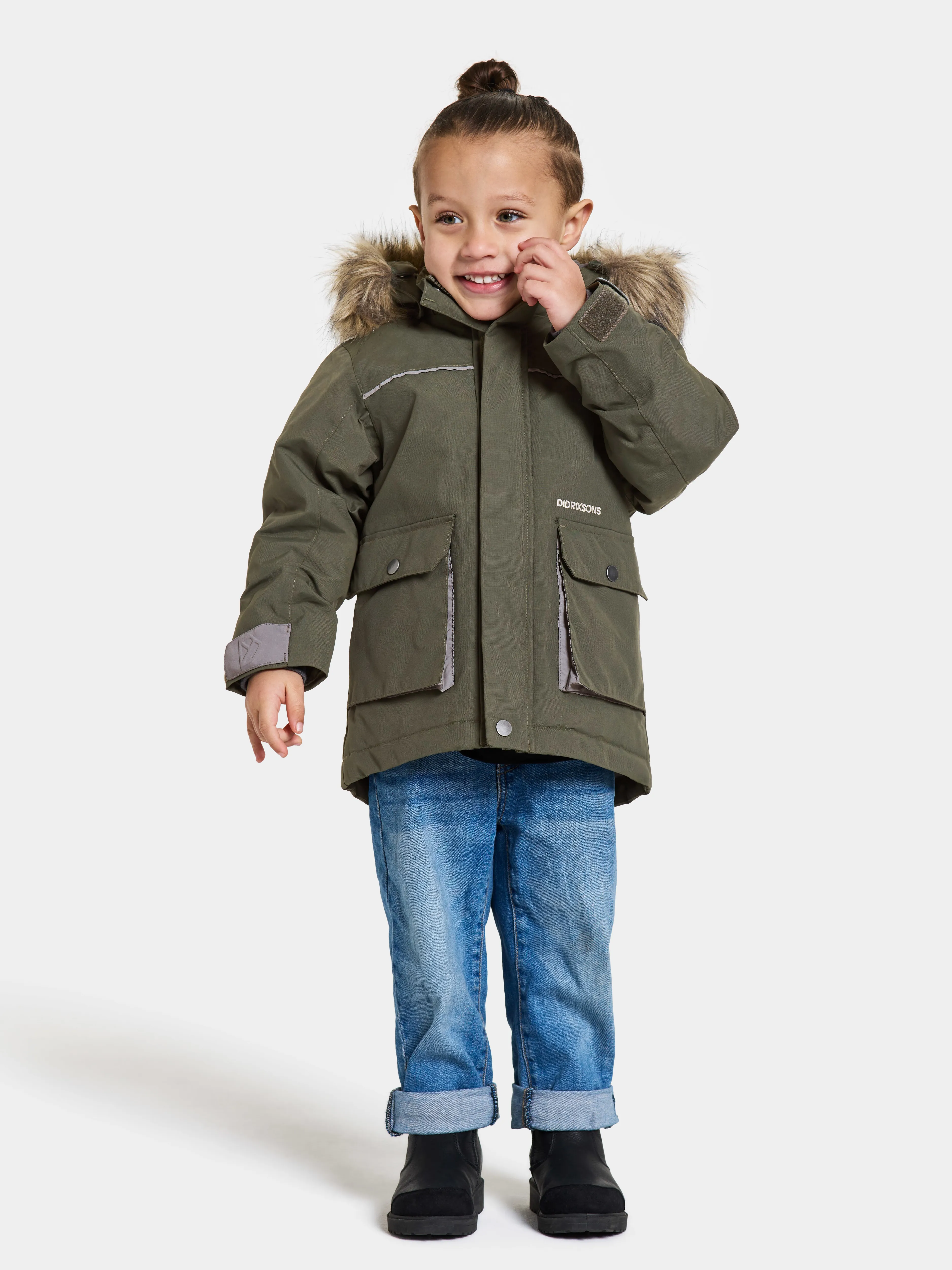 Didriksons Kids&#x27; Kure Parka 6 Deep Green | Buy Didriksons Kids&#x27; Kure Parka 6 Deep Green here | Outnorth
