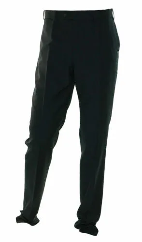 DKNY Men's Flat Front Raw Hem Dress Pants Navy Blue