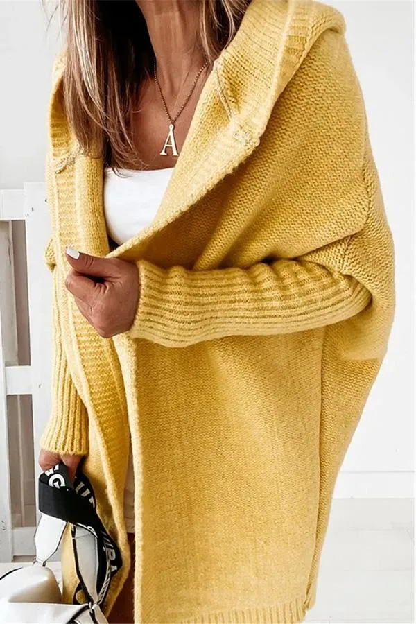 Dunnmall Fall for Nyc Solid Hooded Casual Cardigan