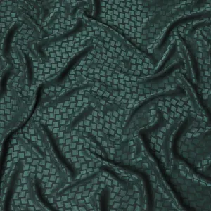 Forest green 100% biodegradable cupro fabric with same tone jacquard in self design-D13959