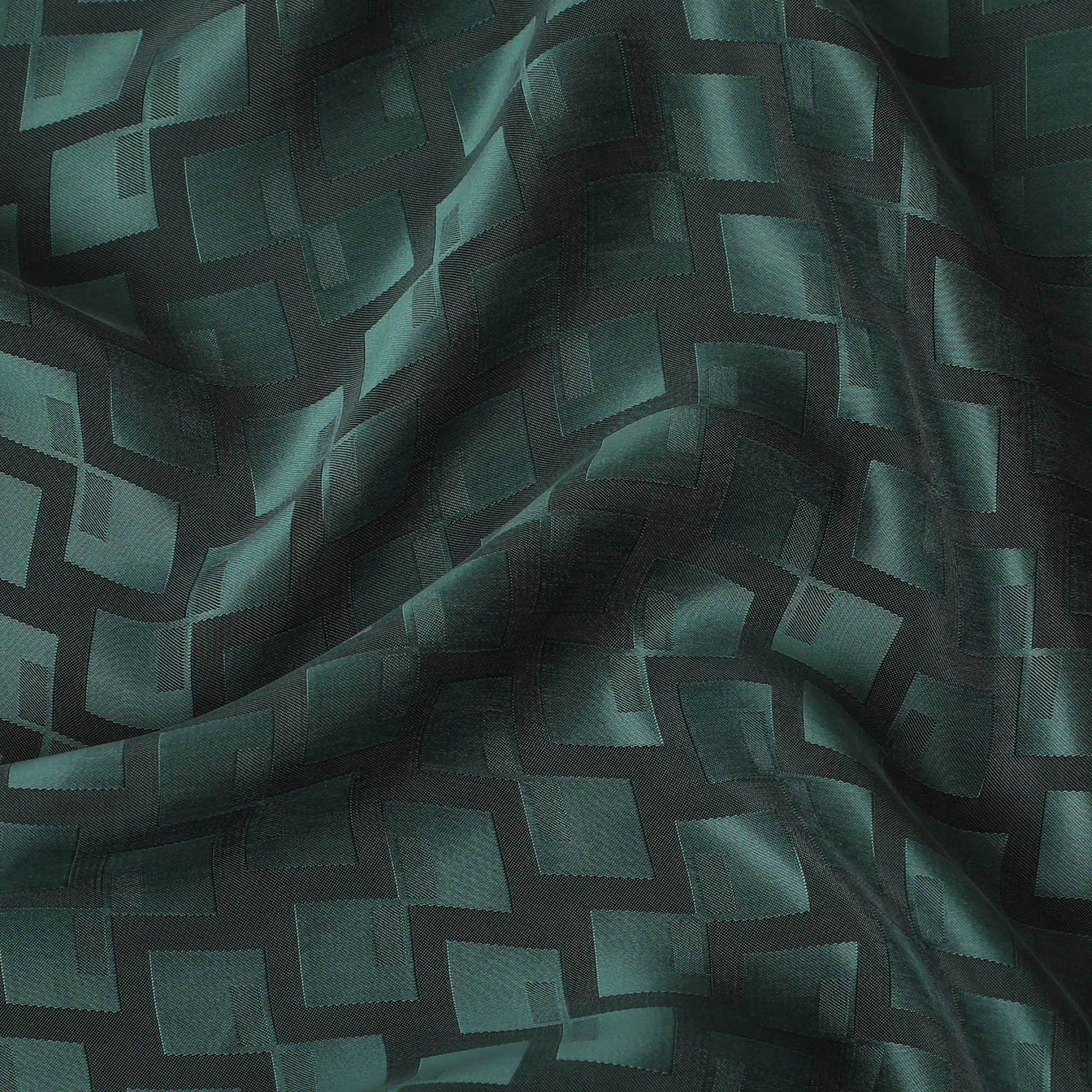 Forest green 100% biodegradable cupro fabric with same tone jacquard in self design-D13959