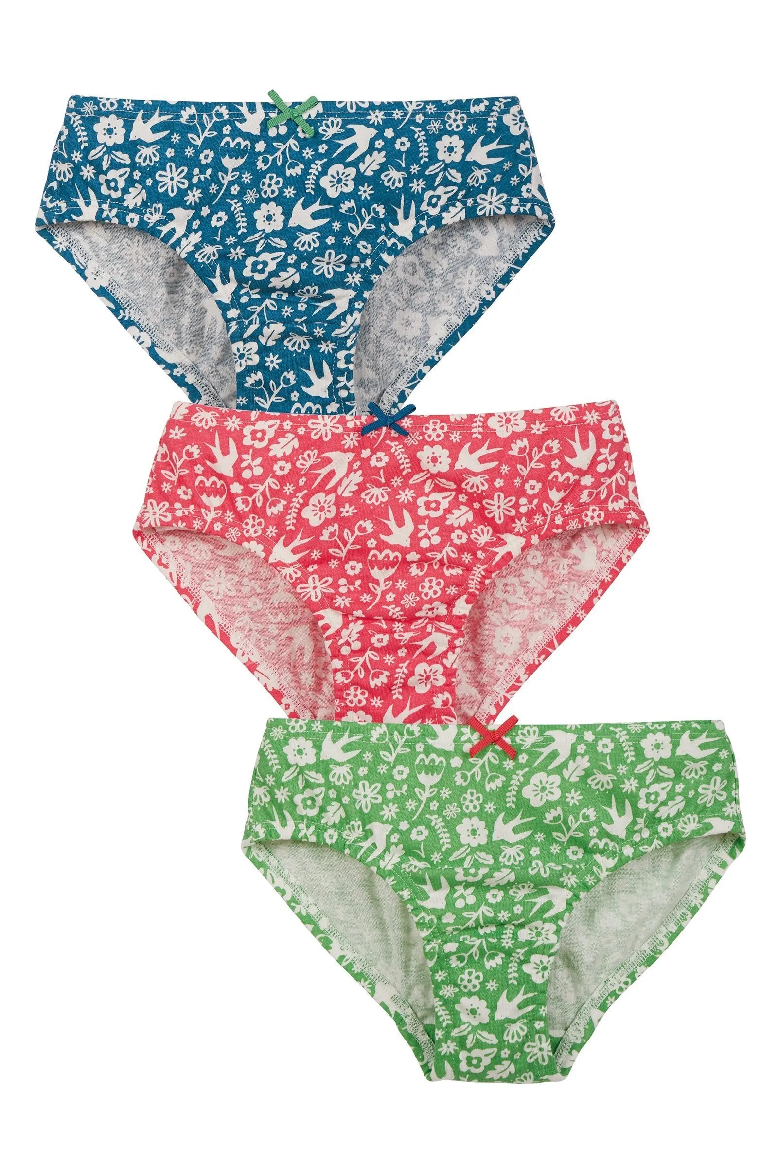 Frugi Polly Printed Briefs 3 Pack | Mini Bloom Multi
