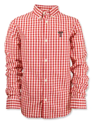 Garb Texas Tech Double T "Callahan" Toddler Gingham Dress Shirt