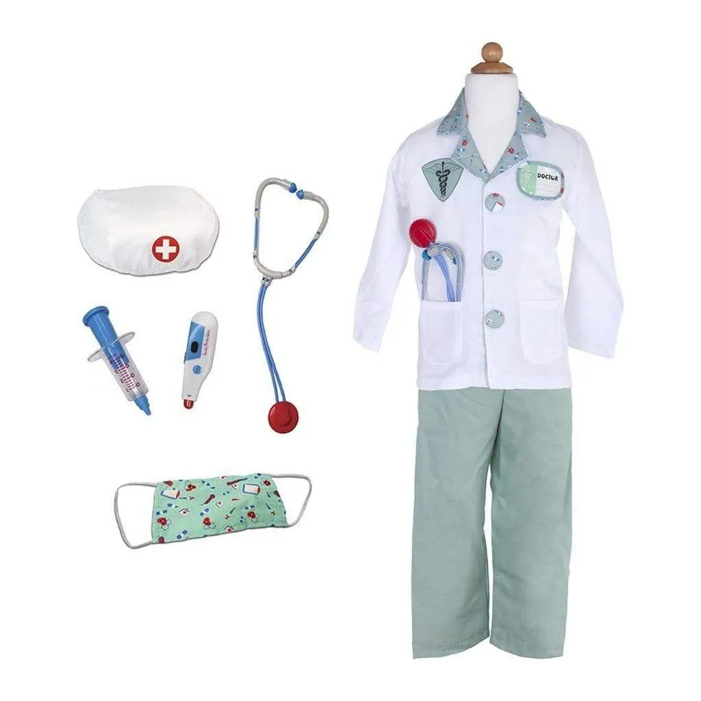 Great Pretenders Green Doctor with Accessories Size 5/6