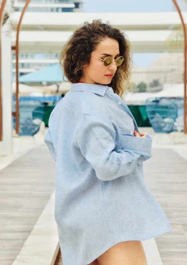 HER Laos Linen Shirt - Blue