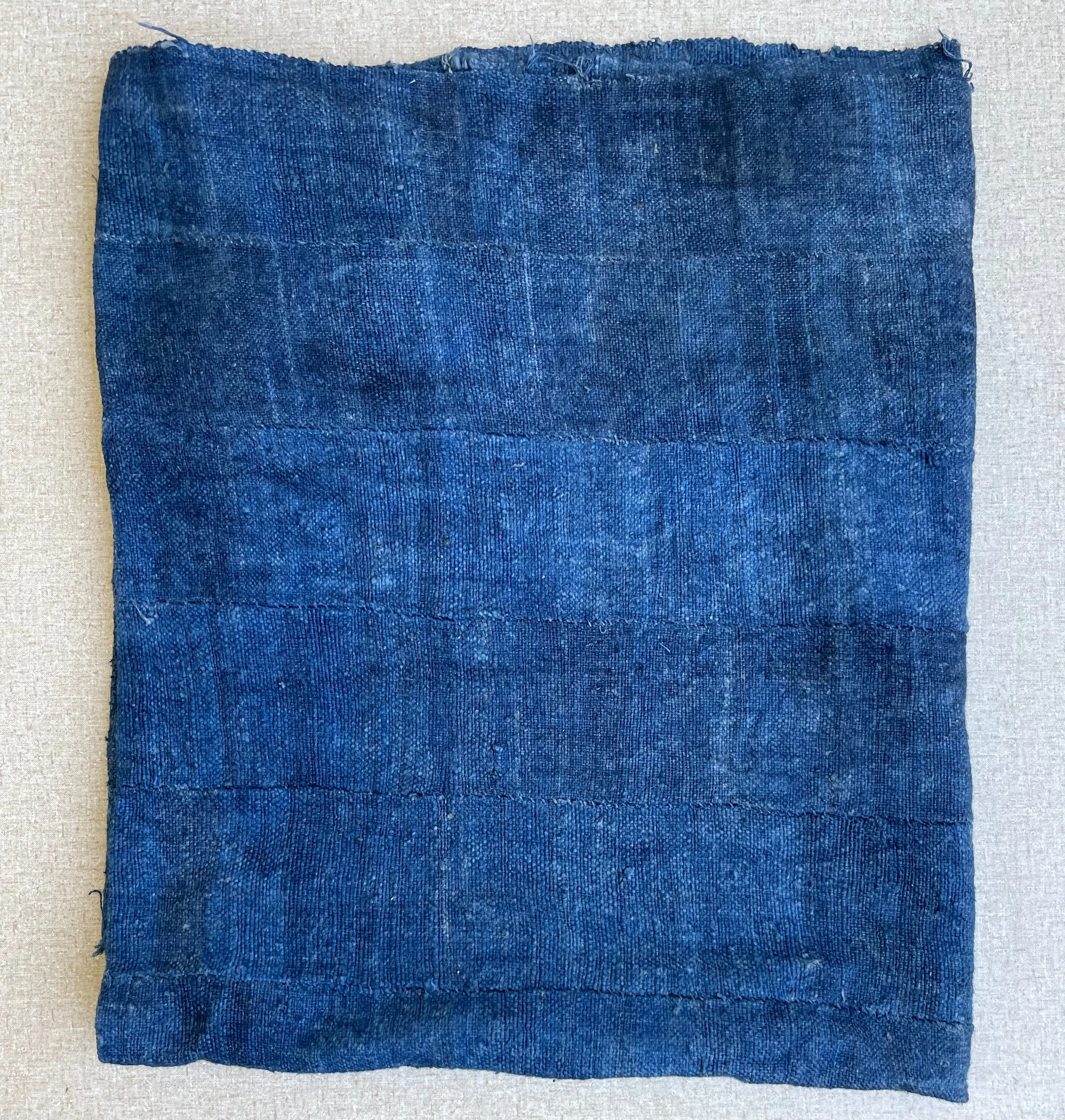 Indigo Solid Blue Textile Fabric, Woven Cotton, Vintage Blue Textile, West African