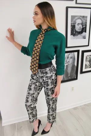 Jacquard Black   White Pant by Joeffer Caoc