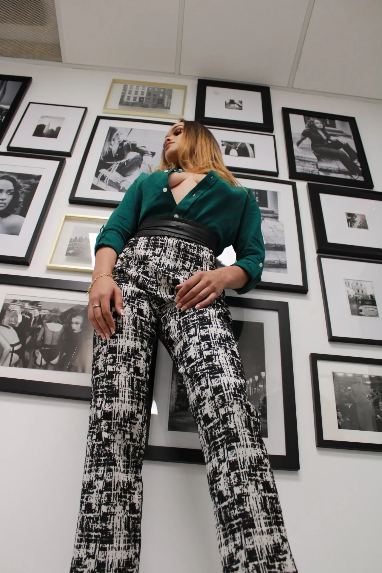 Jacquard Black   White Pant by Joeffer Caoc