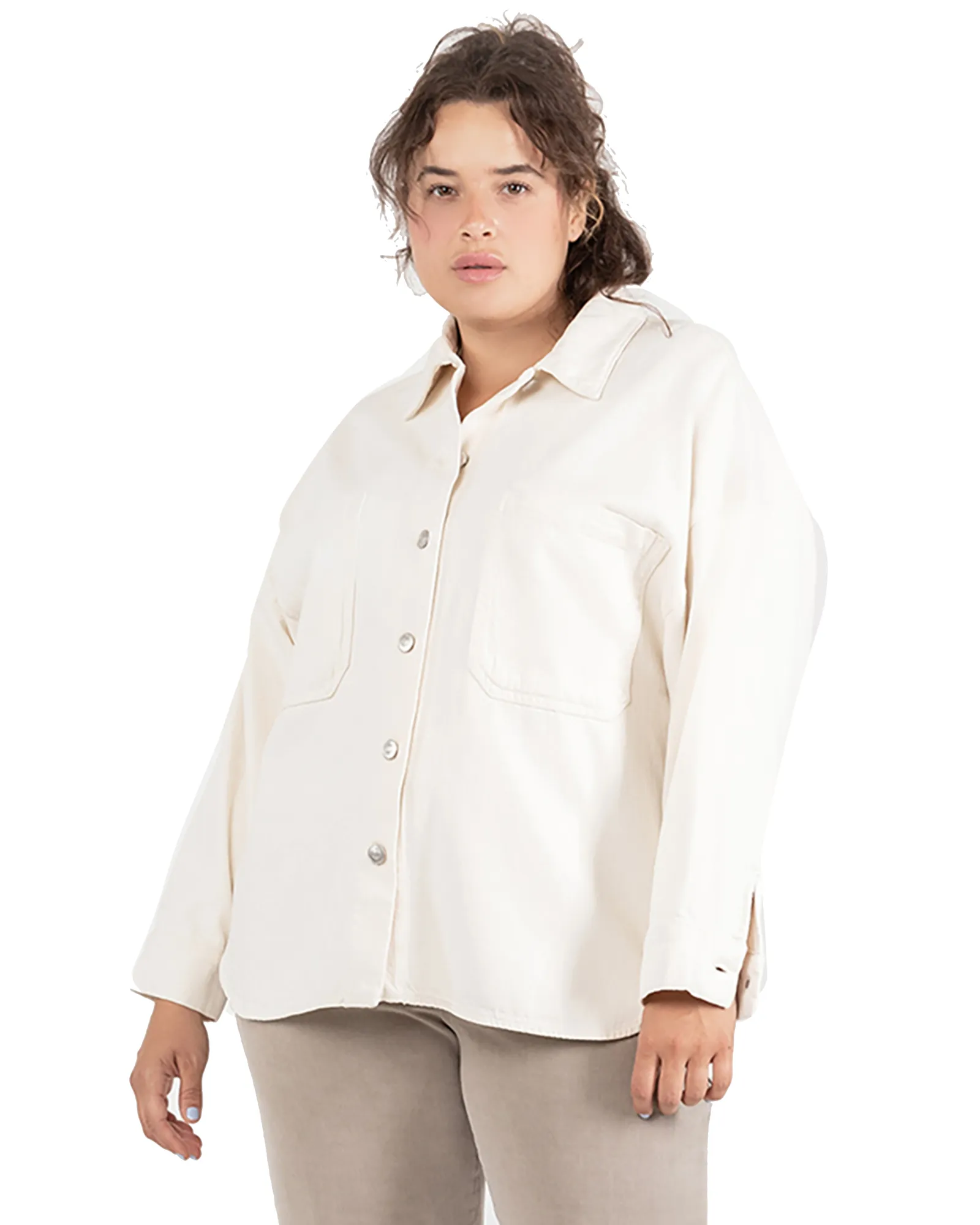 Kamryn Denim Shacket | Ivory