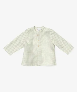 Lupo Baby Shirt, Green Tattersall