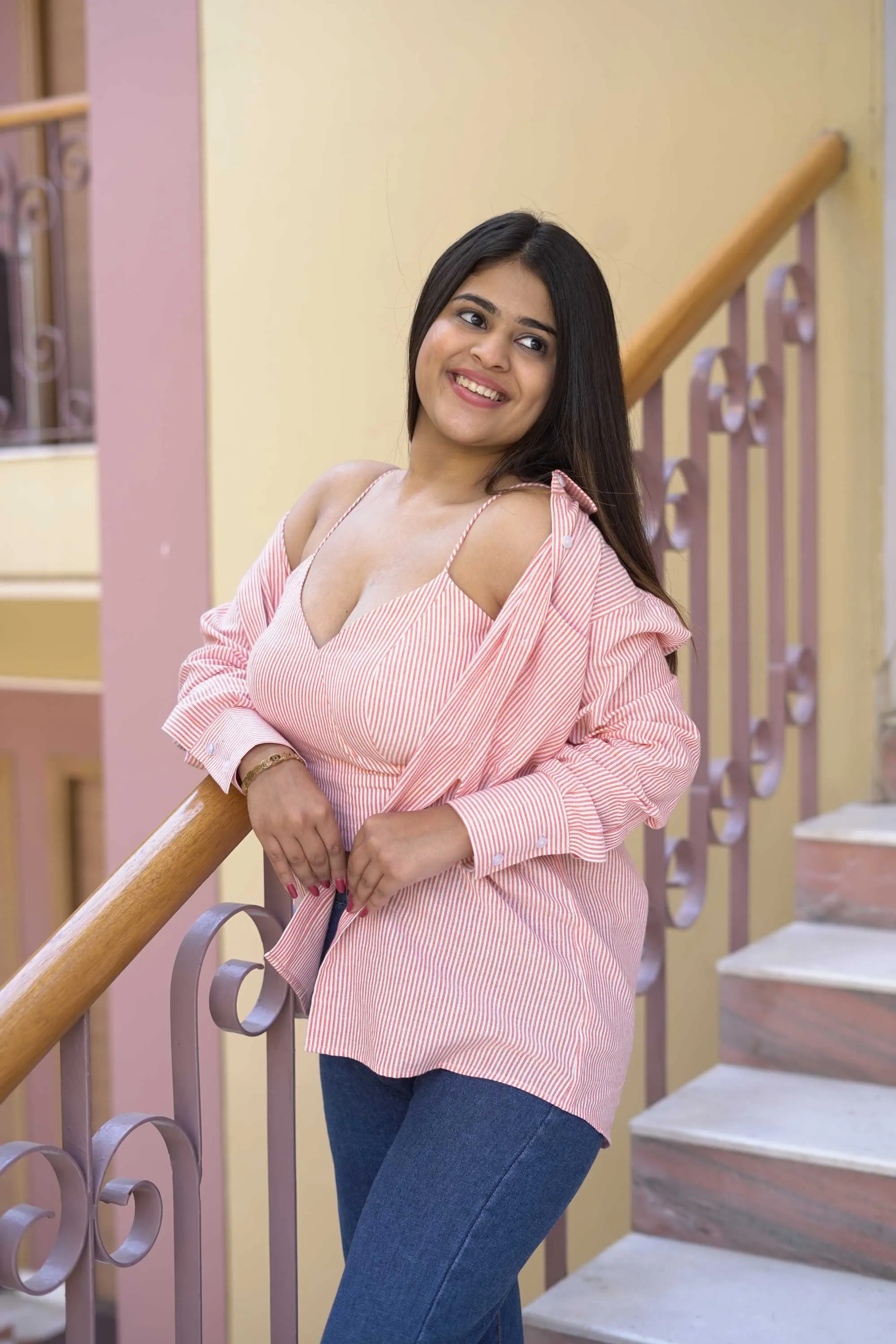 MARIA PEACH STRAP TOP