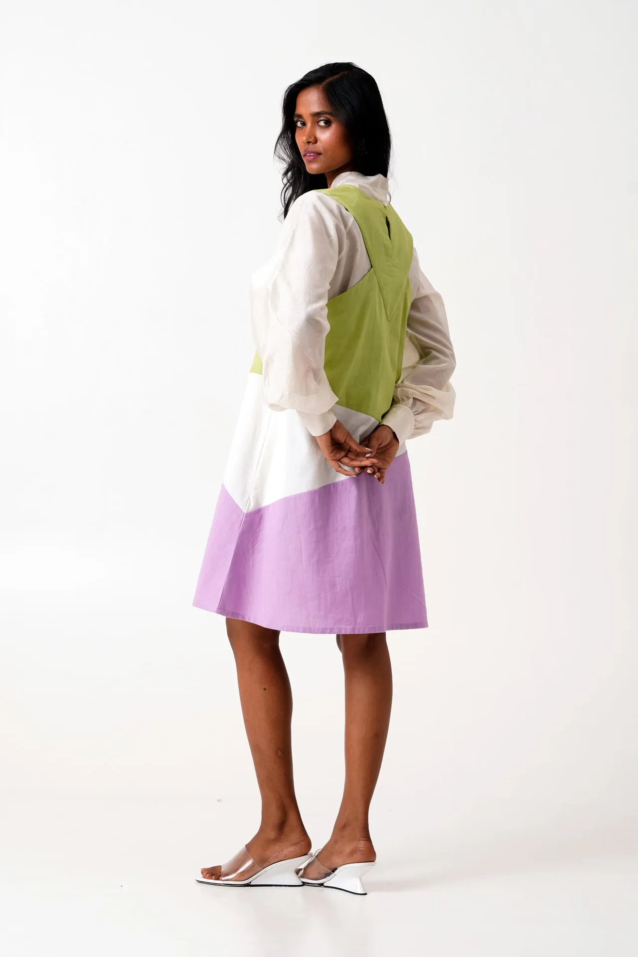 Multi Melody - Neck Tie Shirt   Short Dress