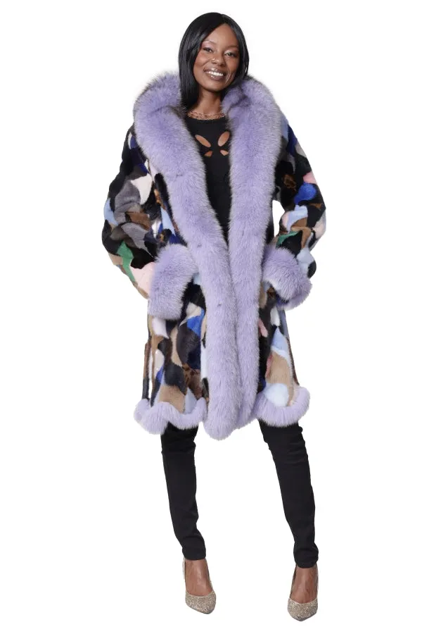 Multicolor Mink Section 7/8 swing with purple dyed Fox