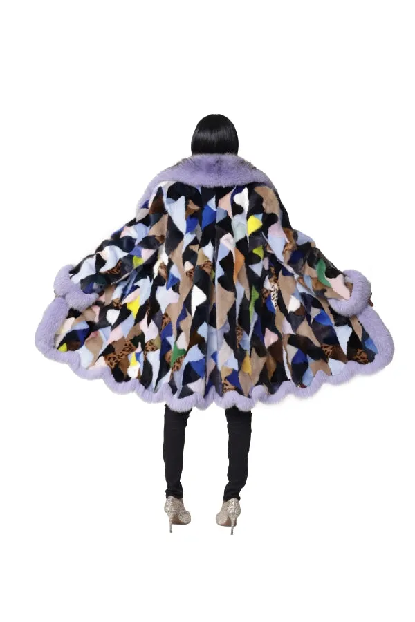Multicolor Mink Section 7/8 swing with purple dyed Fox