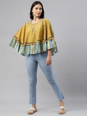 Neeru's Mustard Color Cotton Fabric Tunic