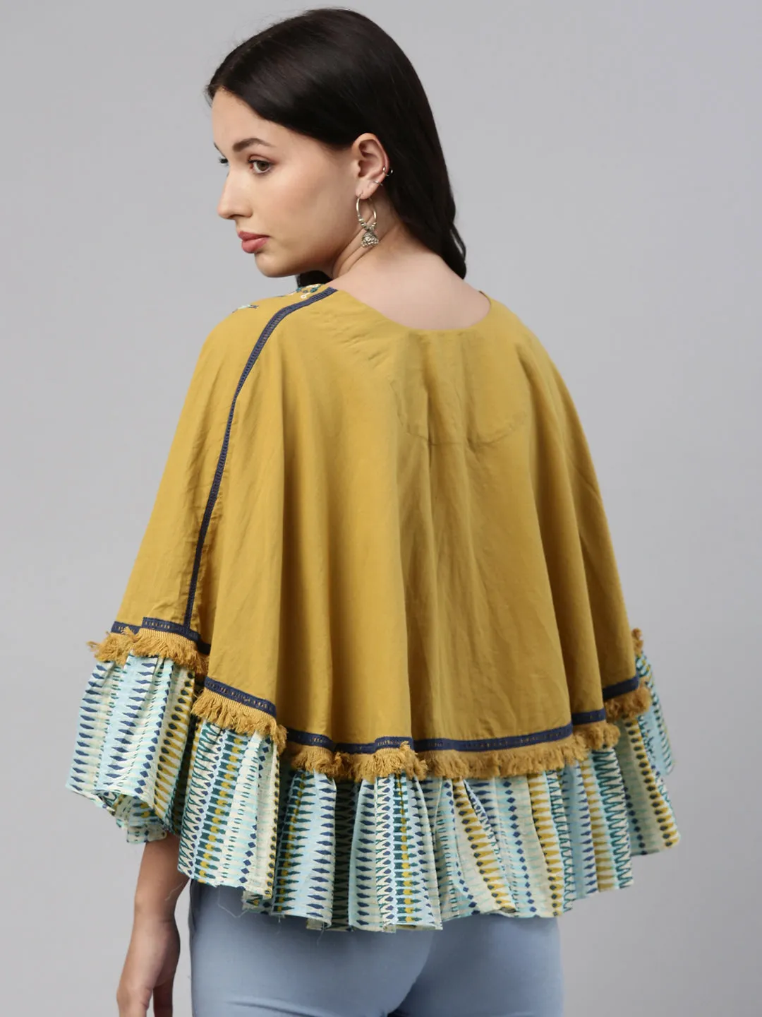 Neeru's Mustard Color Cotton Fabric Tunic