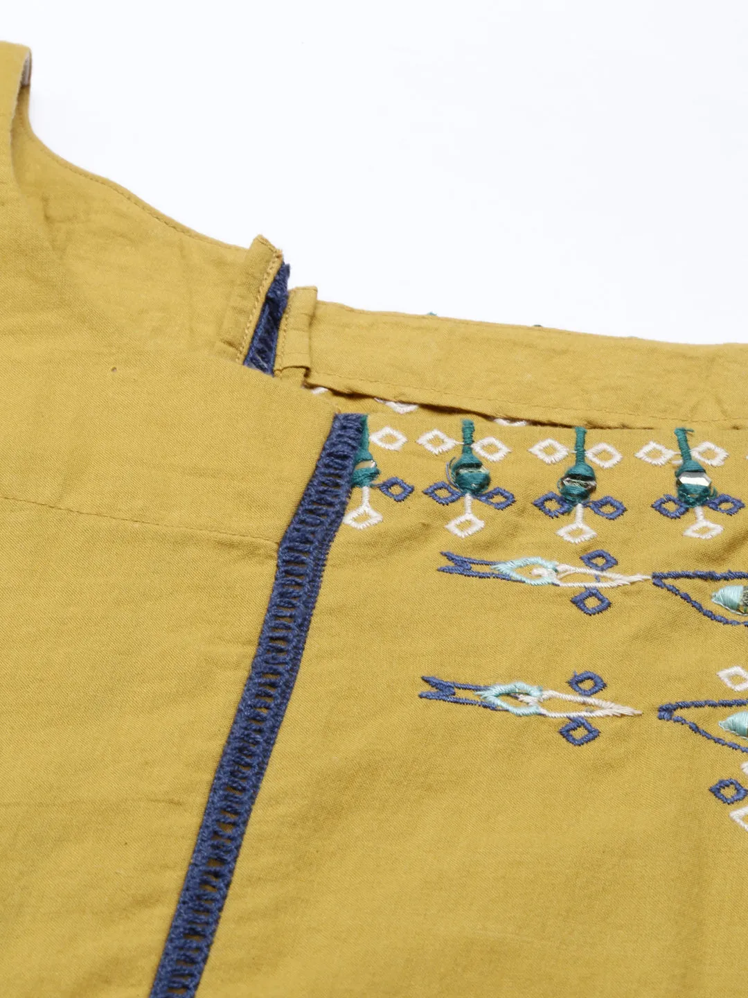 Neeru's Mustard Color Cotton Fabric Tunic