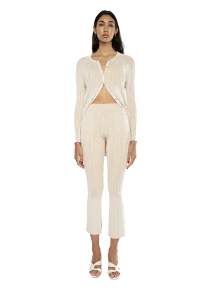 Nola Rib Knit Pants Off-White Camel Combo