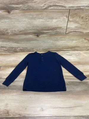 Old Navy Thermal Knit Henley Shirt Navy sz 4T