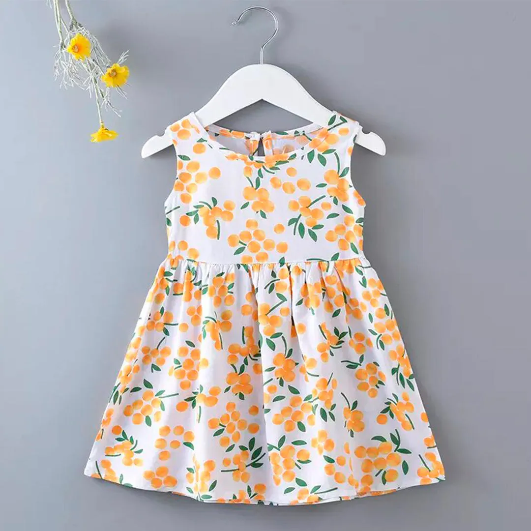 Orange Dress Summer Floral Princess