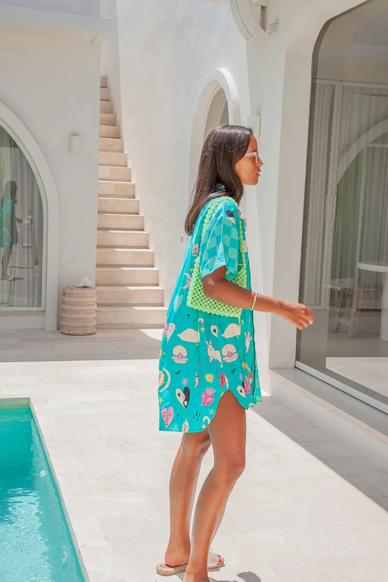 Palm Collective - Ying Yang Hearts Shirt Dress
