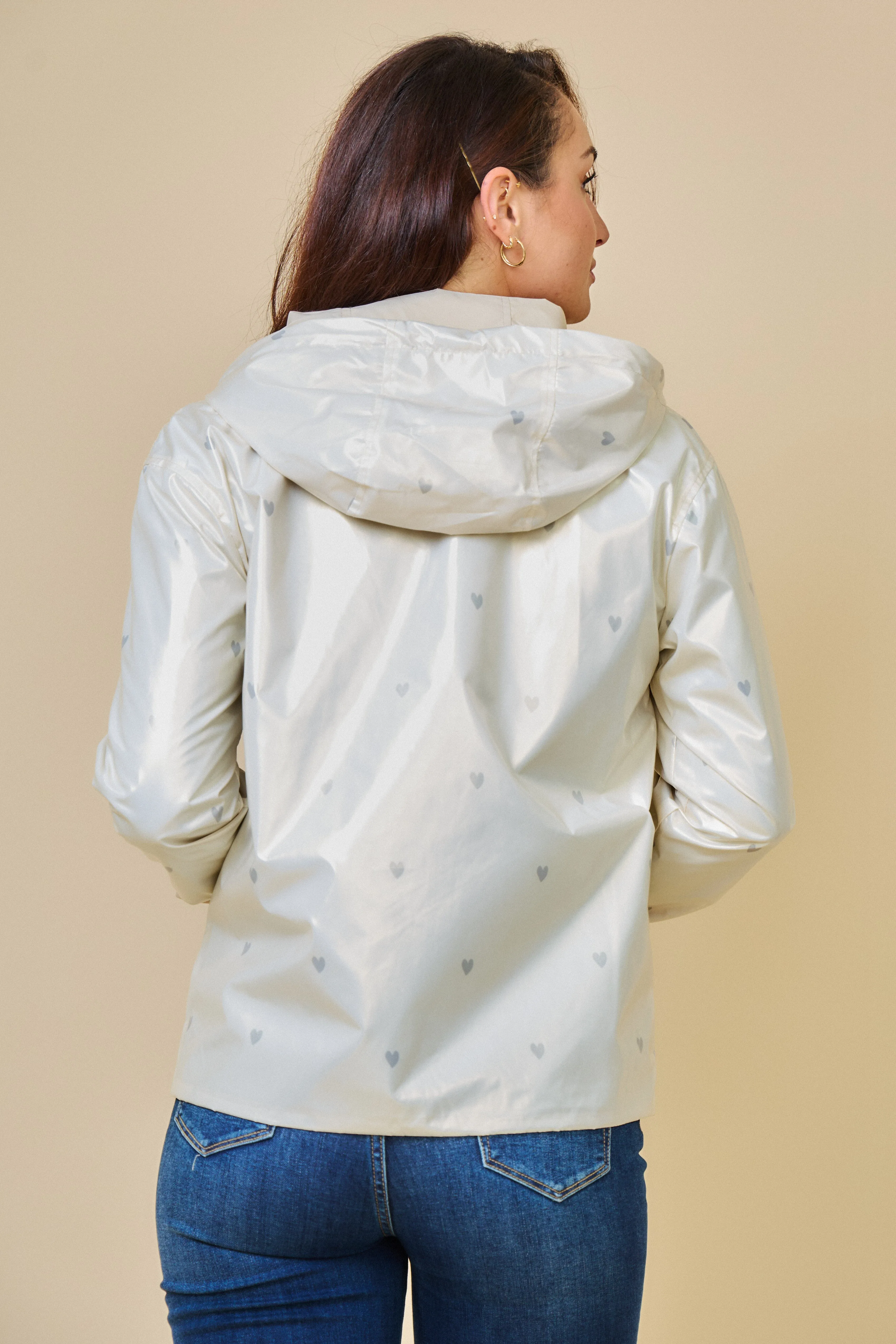 PEARL- Parka Courte  imperméable Réversible léopard métallisé