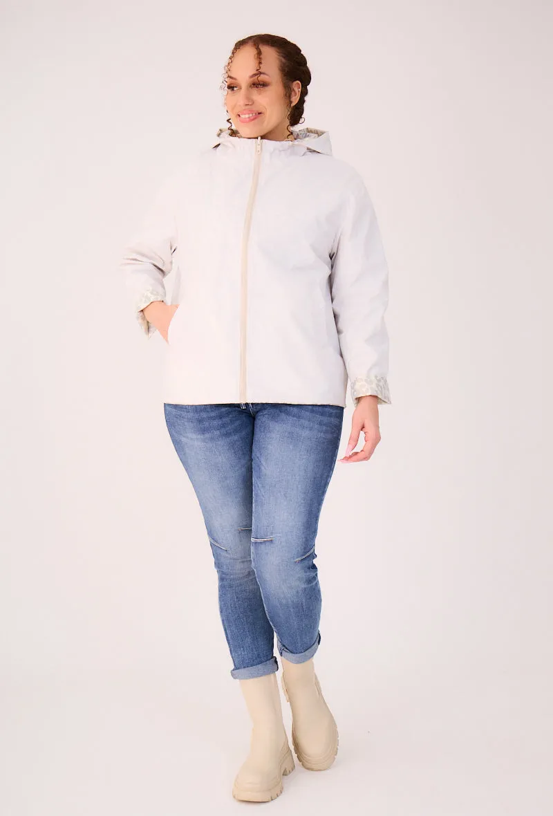 PEARL- Parka Courte  imperméable Réversible léopard métallisé